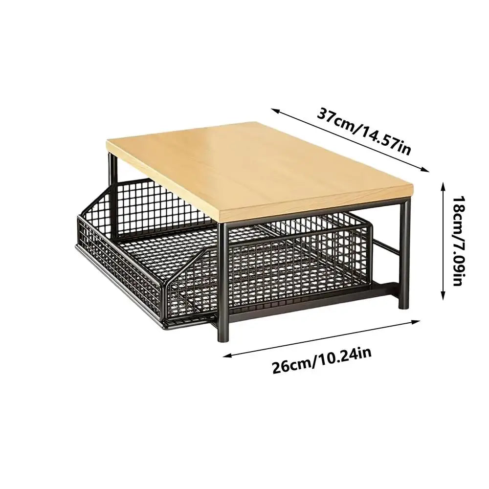 Wooden Kitchen Storage Rack with Drawer for Small Spaces