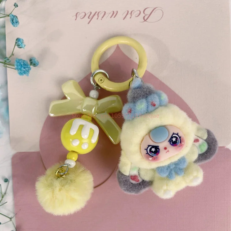 Cute Baby Doll Keychains for Kids Flocking Keyring Accessories