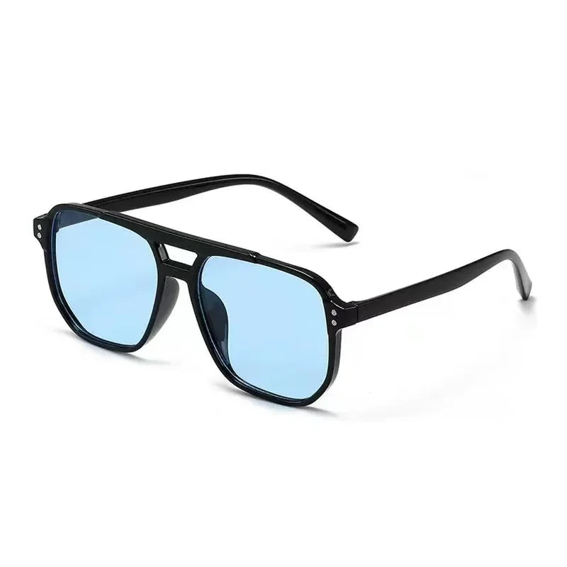 Retro Fashion Unisex Sunglasses with Black Lenses