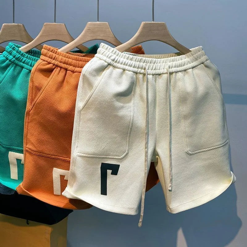YIGUDAR Men's Casual Beach Shorts in Cotton and Polyester