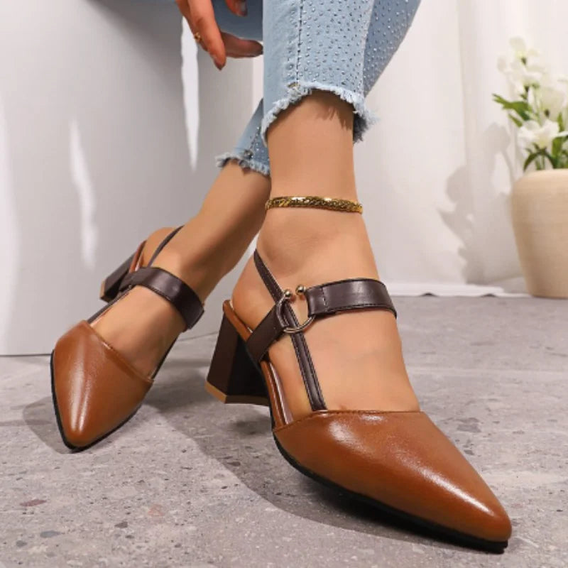 Genuine Medium Heel Block Heels for Women by MALEY LifeStyle
