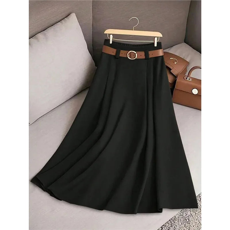 Mid-Length Pleated Skirt for Women in Polyester