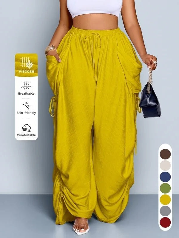 Punk Style High Waisted Wide Leg Pants for Women