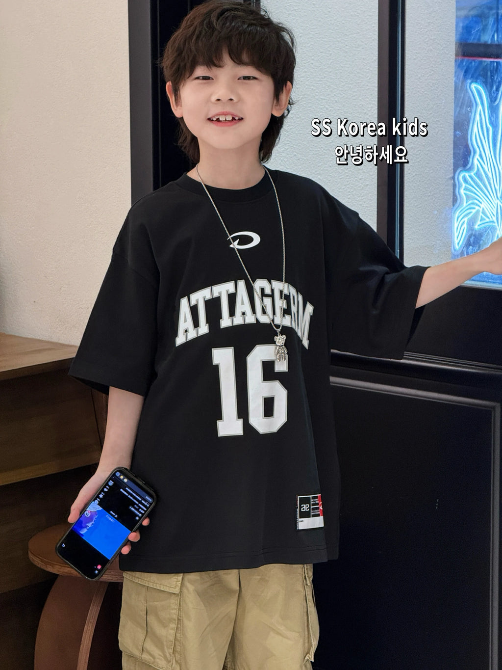 Boys' Short Sleeve T-Shirt in Pure Cotton for Spring Summer