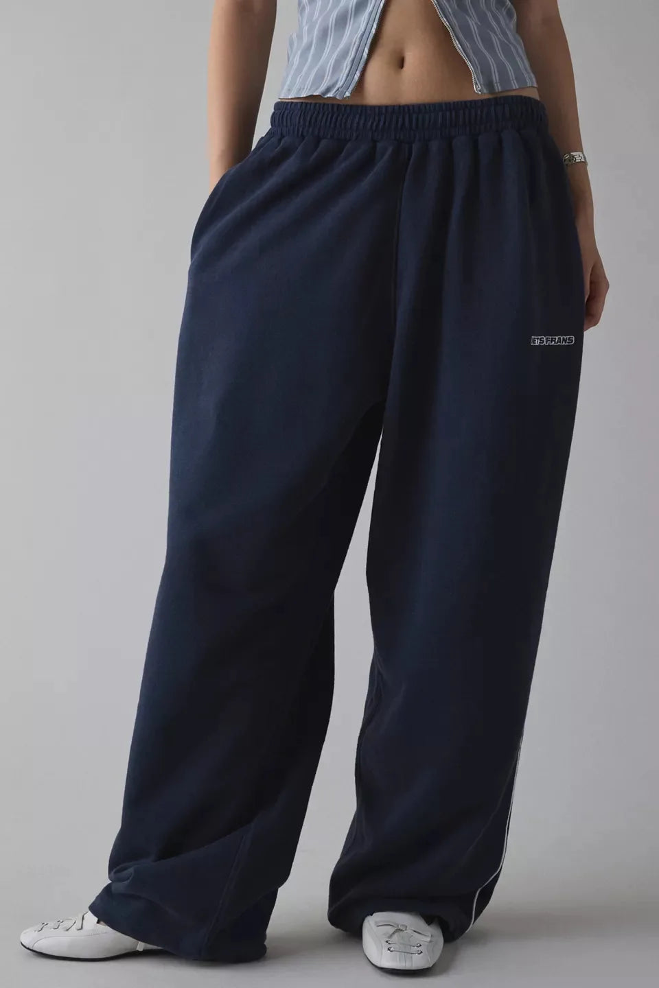Wide Leg Stripe Trousers for Women by CONGRUN