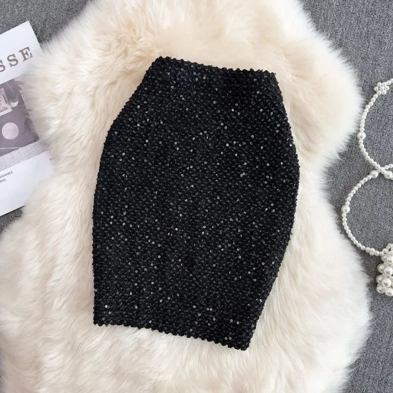 Stylish Sequin Skirt for Women in A-Line Casual Design