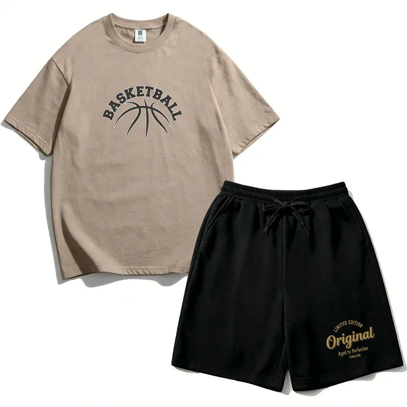 Boys Cotton Basketball Outfit Set for Summer Play
