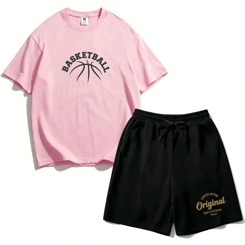 Boys Cotton Basketball Outfit Set for Summer Play