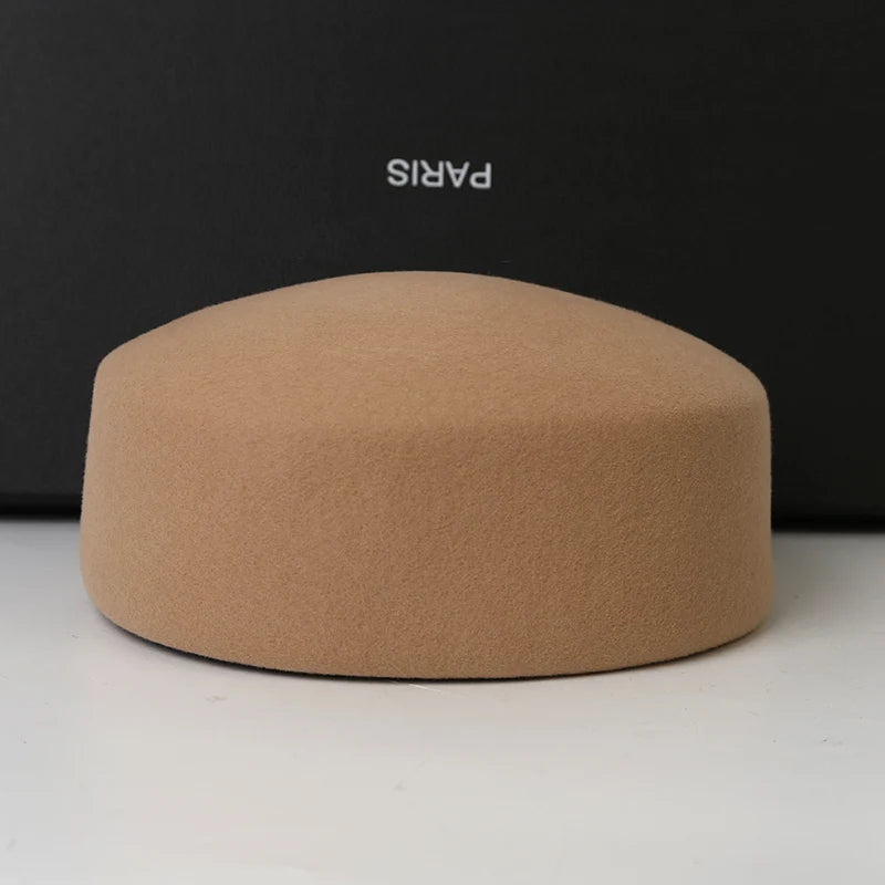 Wool Beret Hat for Women in Beige Khaki White Casual Style