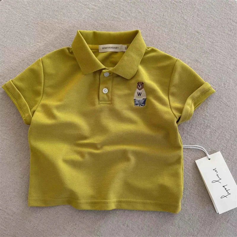 Toddler Boys Cartoon Polo T-shirt in Cotton for Summer