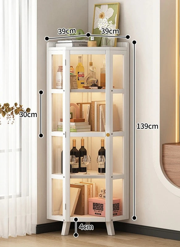 Modern Bamboo Corner Cabinet for Living Room Storage