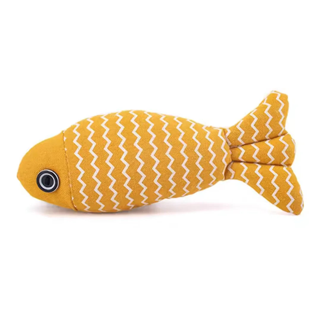 Linen Fish Pillow Cat Chew Toy for Training and Play