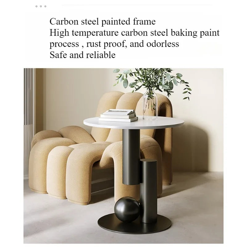 Minimalist Modern Round Coffee Table in Metal by LIUSHADUOLA