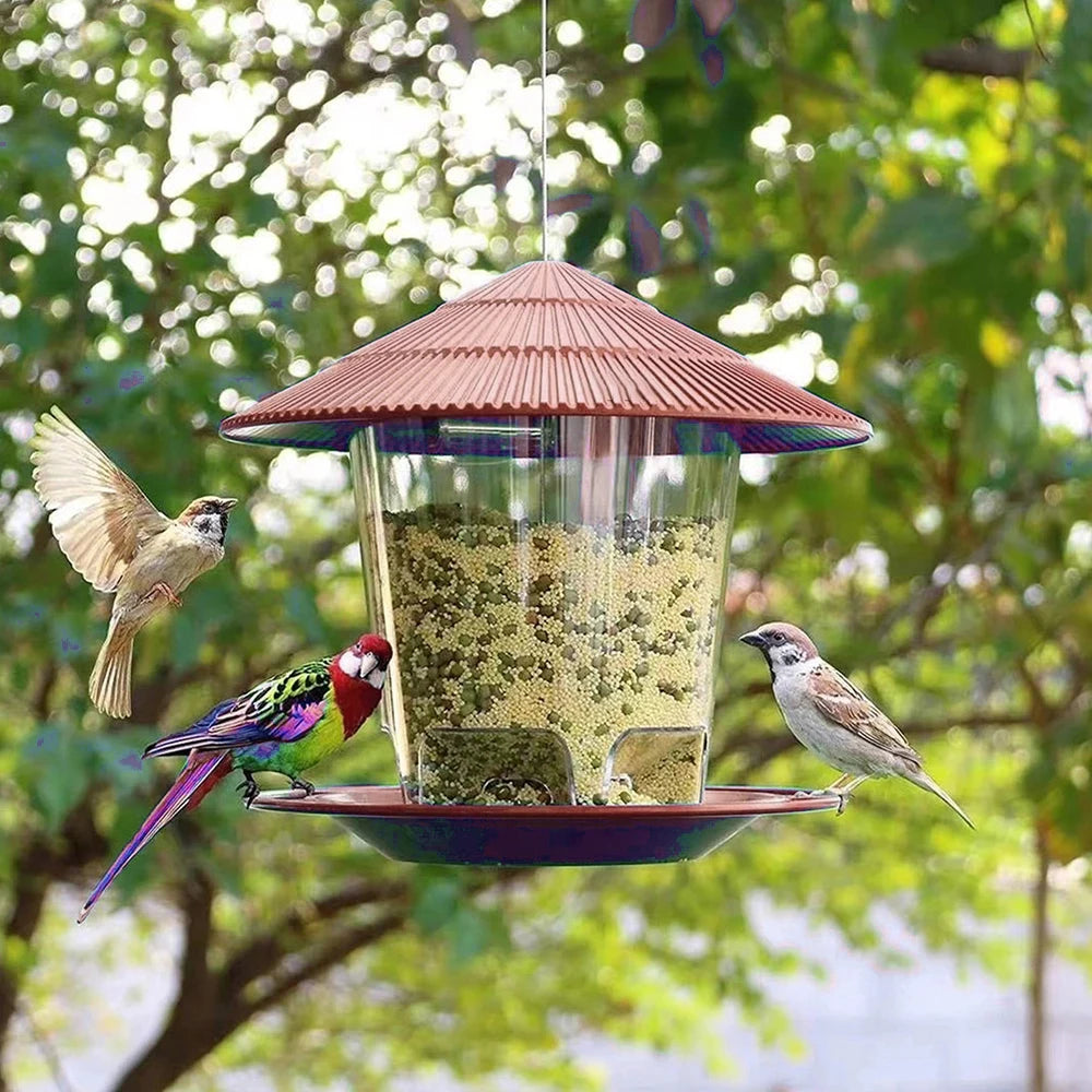Large Capacity Elegant Hanging Bird Feeder for Gardens