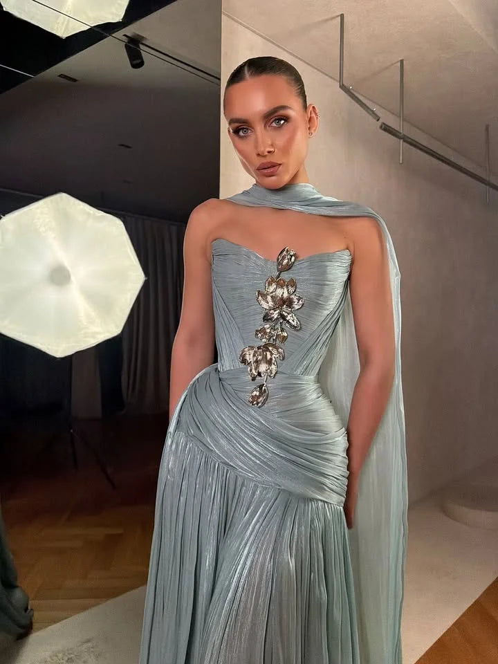 Elegant Satin A-Line Evening Dress for Women by Jirocum