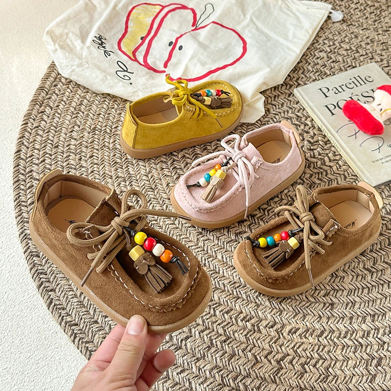 Retro Style Leather Mary Jane Shoes for Girls 3-6Y