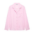 Chic Women's Mid Waist Pants Set with Lapel Collar