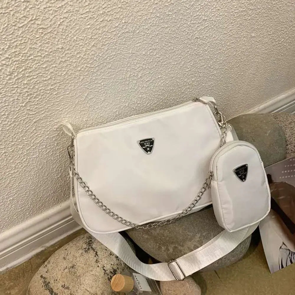 Nylon Handbag Set for Women - Casual Crossbody and Shoulder Bags