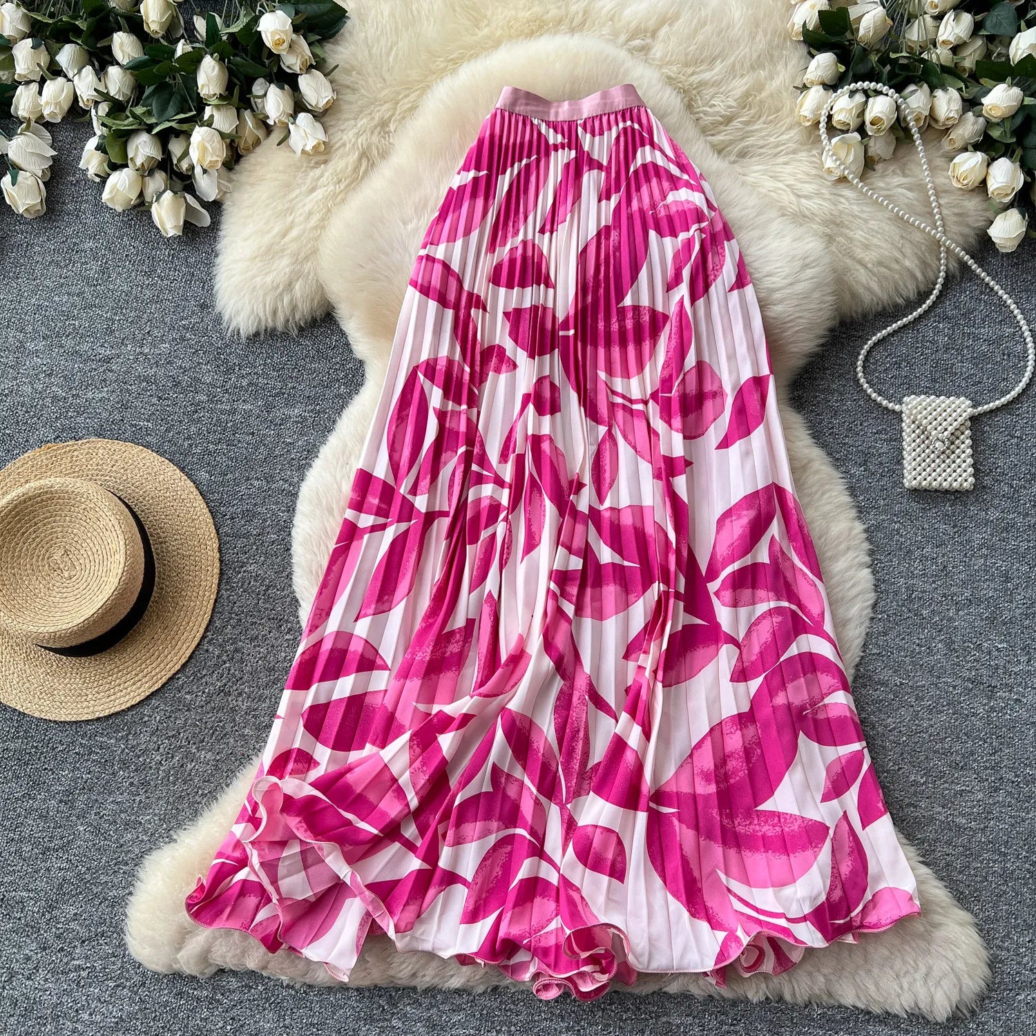 Elegant A-Line Mid Length Skirt for Women in Polyester