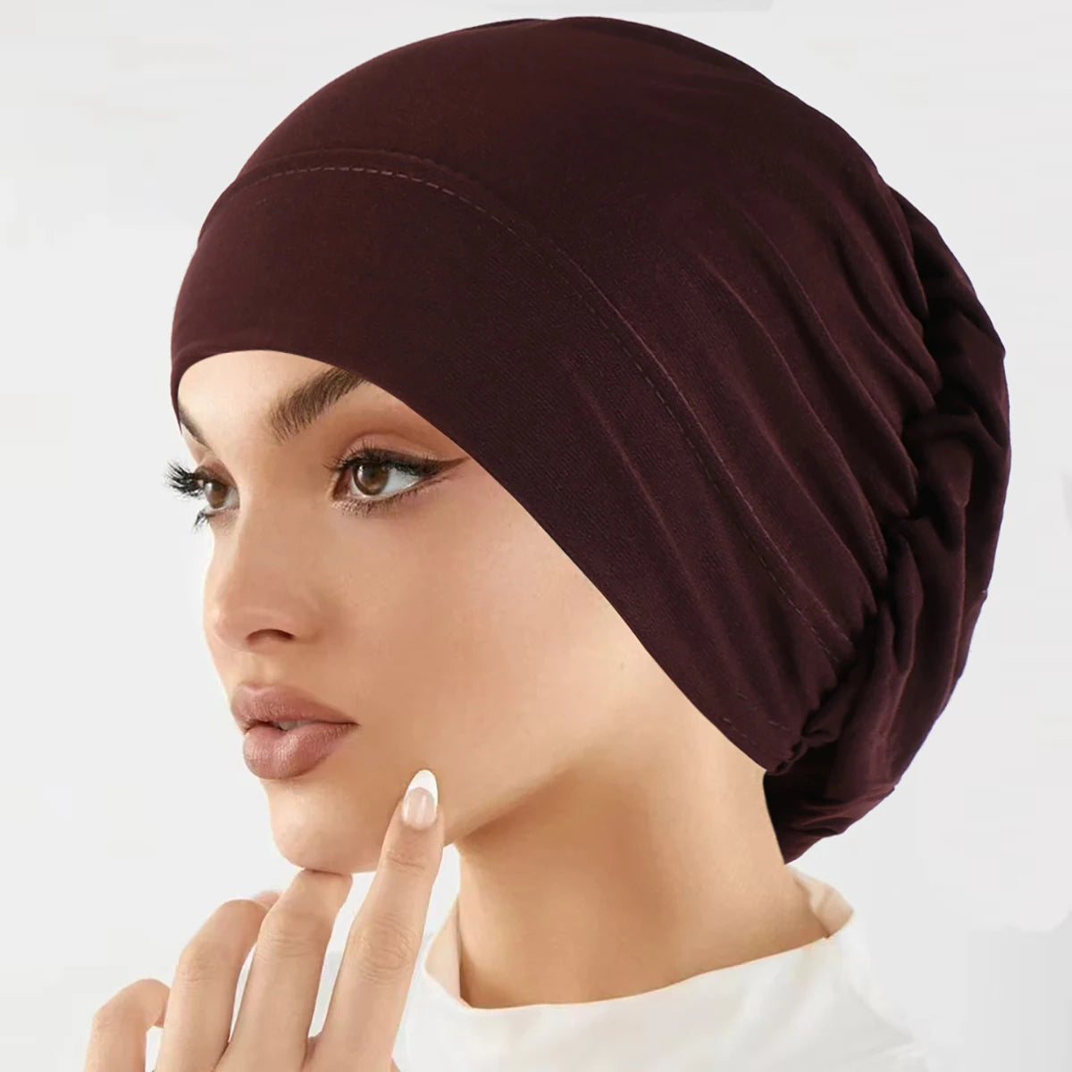 Soft Stretch Solid Color Turban Hat for Women and Girls