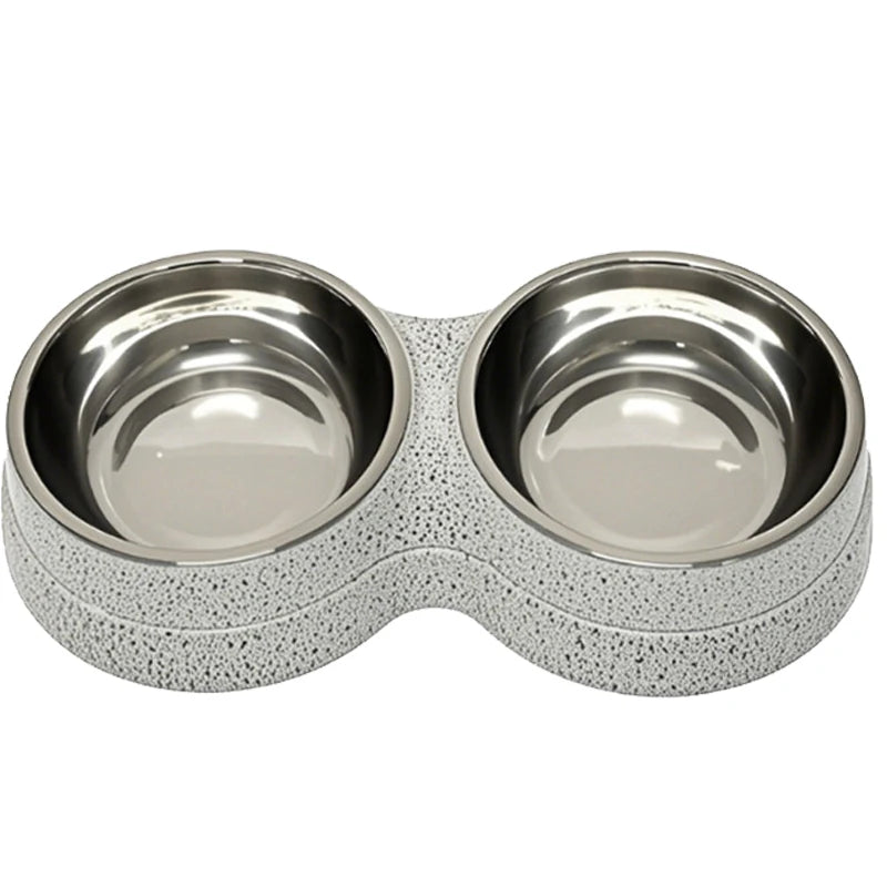 Elevated Double Stainless Steel Pet Bowl for Comfortable Dining