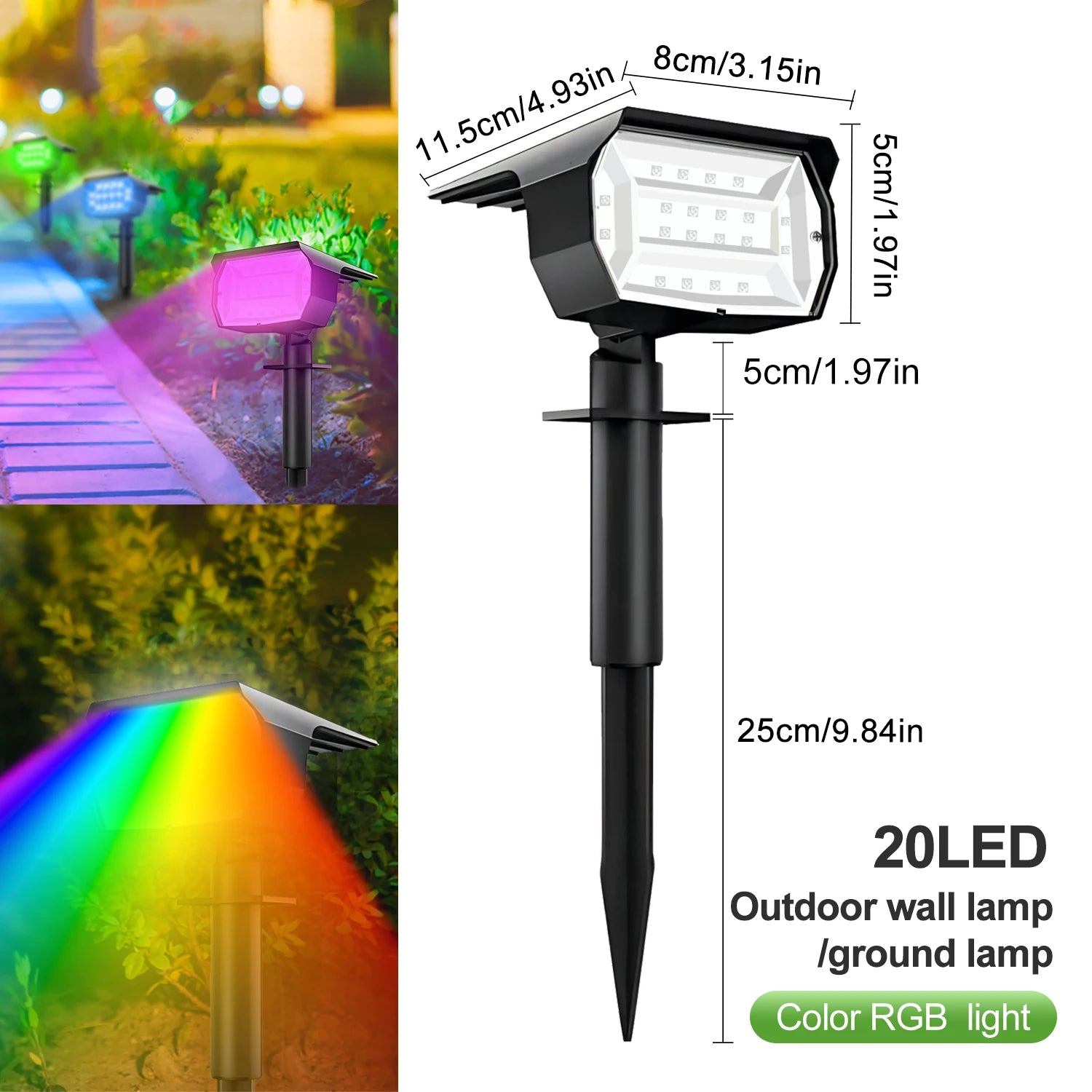 72 LED Solar Landscape Spotlights with IP65 Waterproof Design