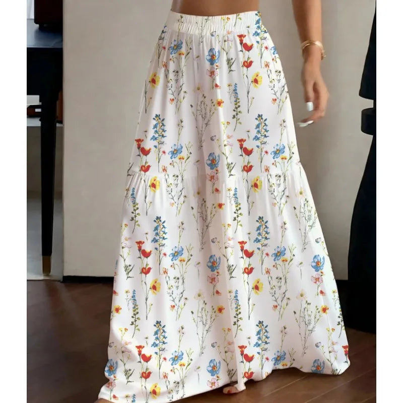 High Waist Floral Wide Leg Pants for Women by sellysea