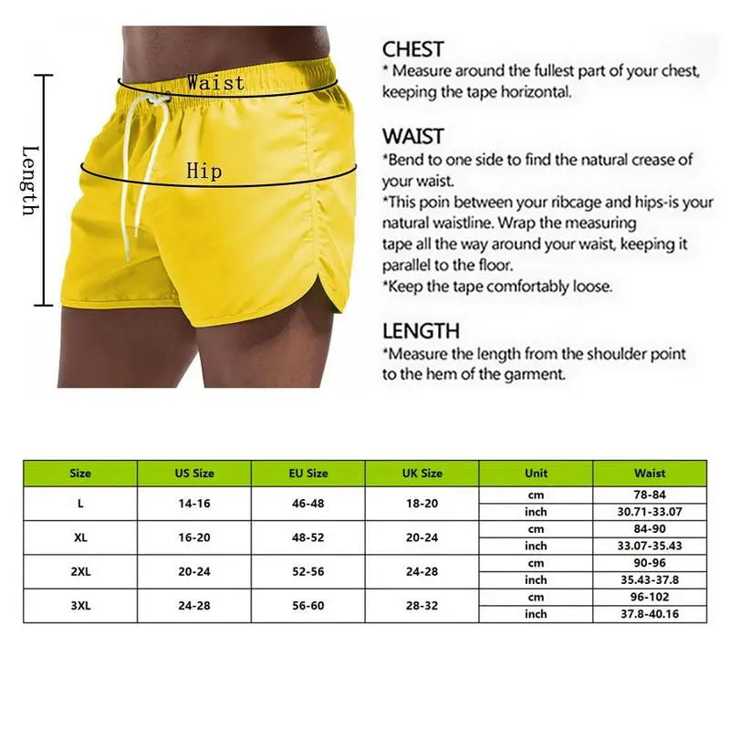Men's Polyester Swim Trunks for Beach Wear in Solid Colors