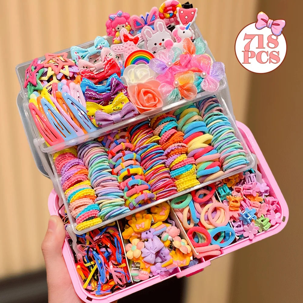 555pcs Colorful Butterfly Hair Accessories Set for Girls