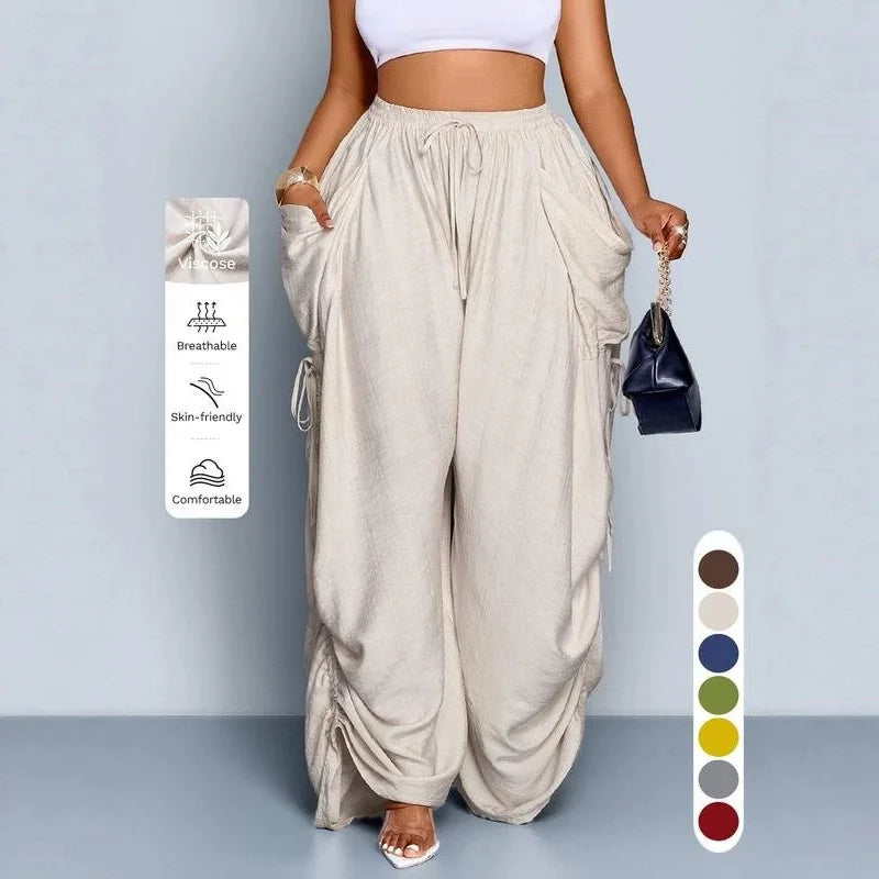 Punk Style High Waisted Wide Leg Pants for Women