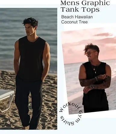 Men's Summer Polyester Tank Tops for Sports and Beach