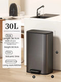 Large Capacity Stainless Steel Kitchen Bin in Italian Style