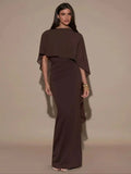 Elegant Ankle-Length Dress for Women in Polyester Blend