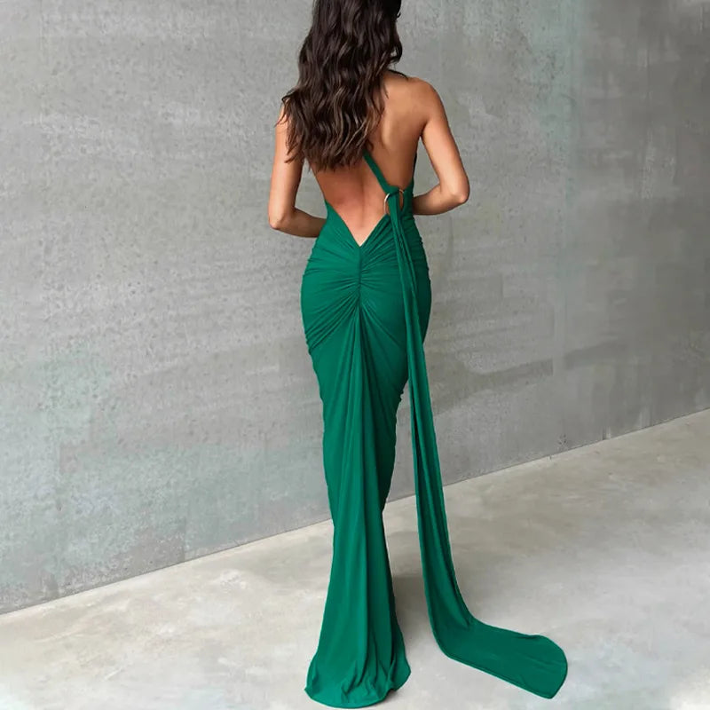 Elegant Backless Maxi Dress for Women by SINOSENSE
