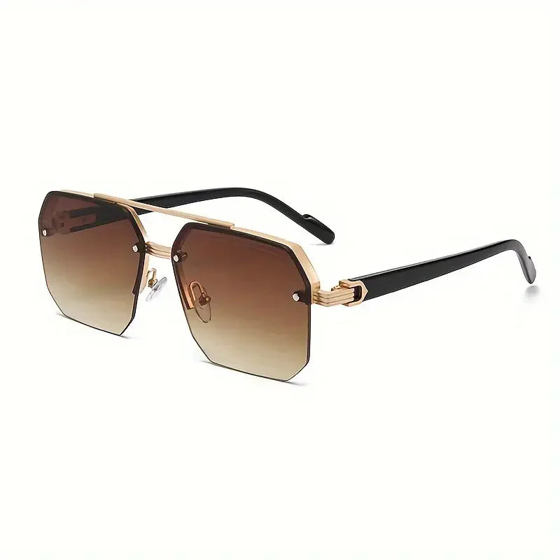 Classic Half-Frame Fashion Glasses for Men & Women - Vintage Style, Slimming Effect for Driving & Outdoor Adventures Gradient