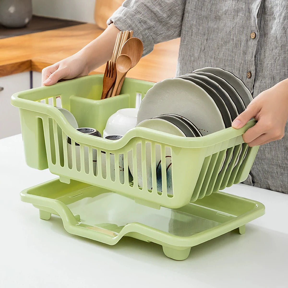 Kitchen Sink Drain Bowl Rack for Organized Countertop Storage
