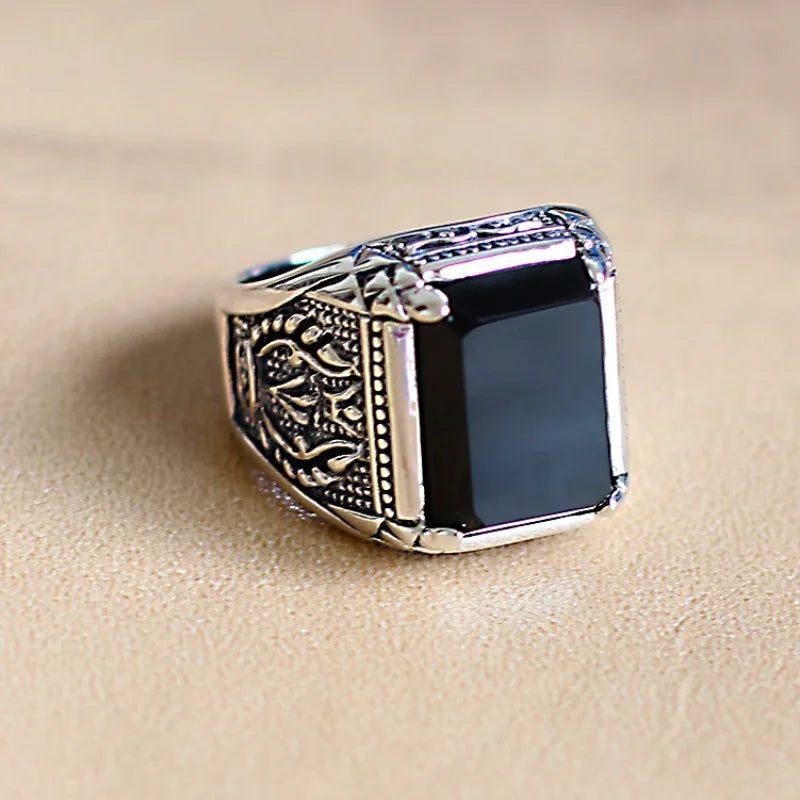 925 Sterling Silver Vintage Big Men Ring for Man Women Beautiful Ring Fashion Wedding Engagement Jewelry Party Women Gifts