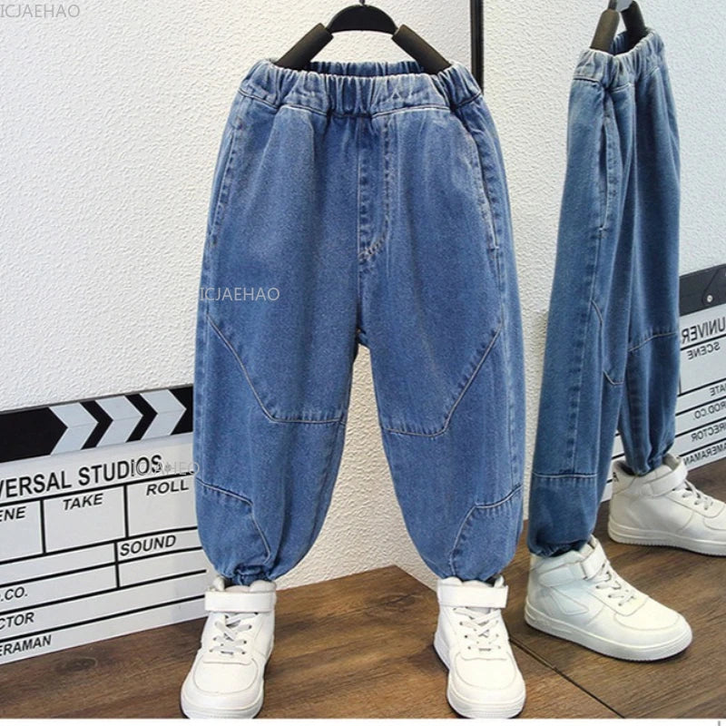 Trendy Boys Denim Set Cotton Jacket and Pants Outfit