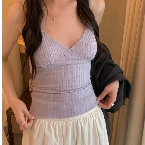 Lace Cami Top for Women Slim Fit Summer Layering Vest