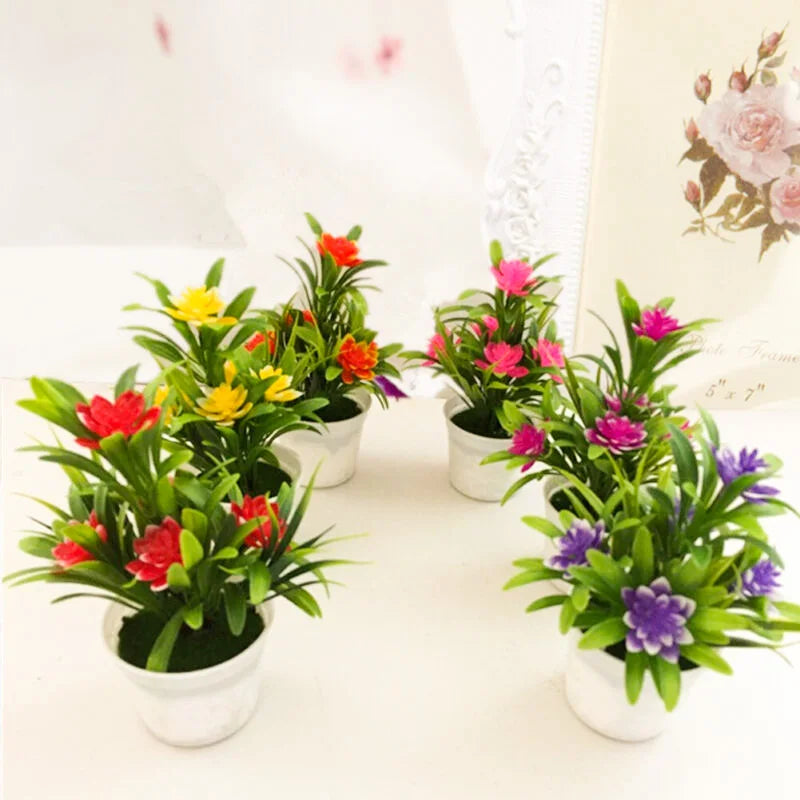 Artificial Plastic Flower Pot for Home and Office Decor