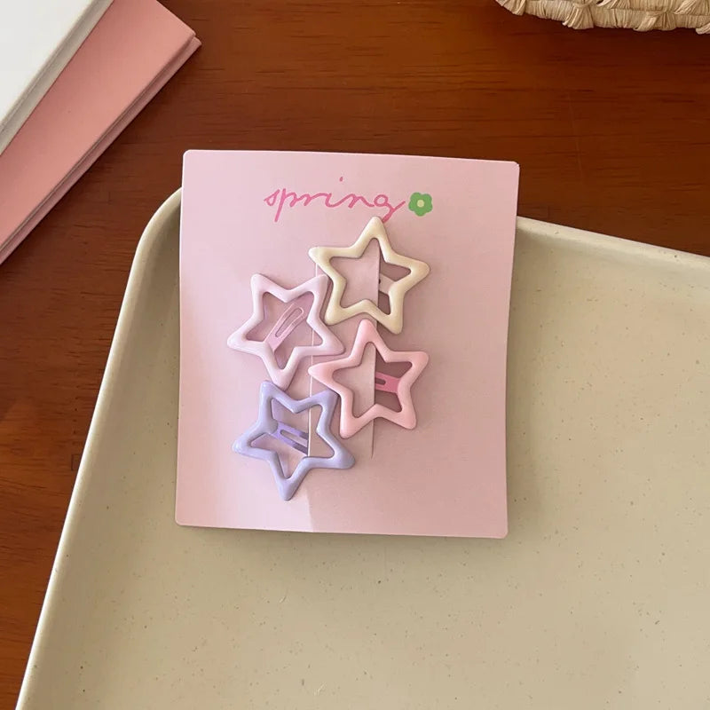 Cute Colorful Geometric Hair Clips Set for Girls