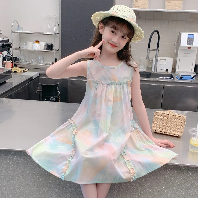 Girls Cute Cotton Summer Dress for Ages 4-6