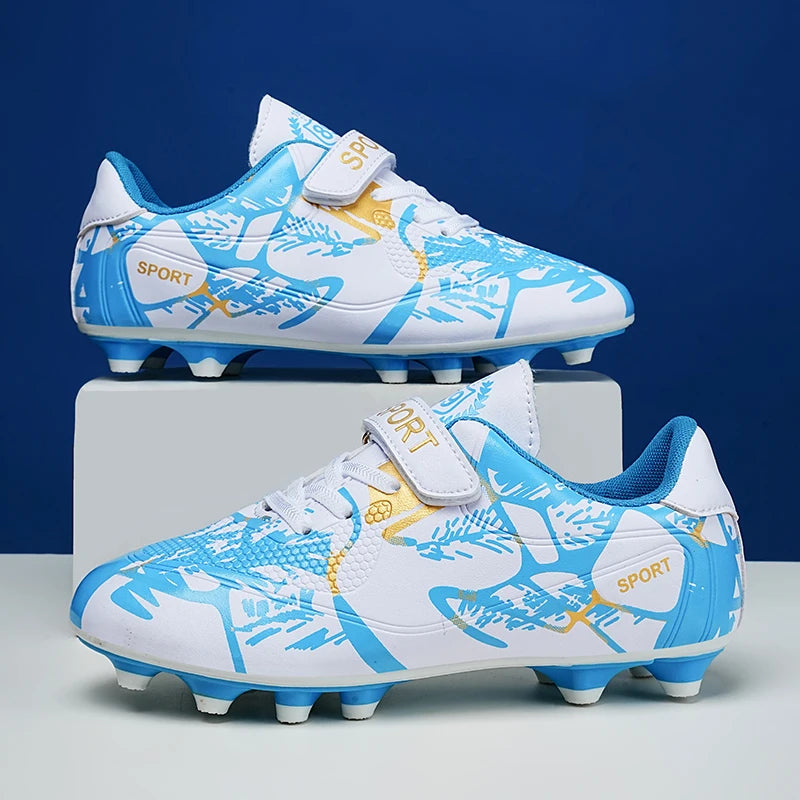 Sxfdneay Boys Soccer Cleats Velcro Leather Training Shoes