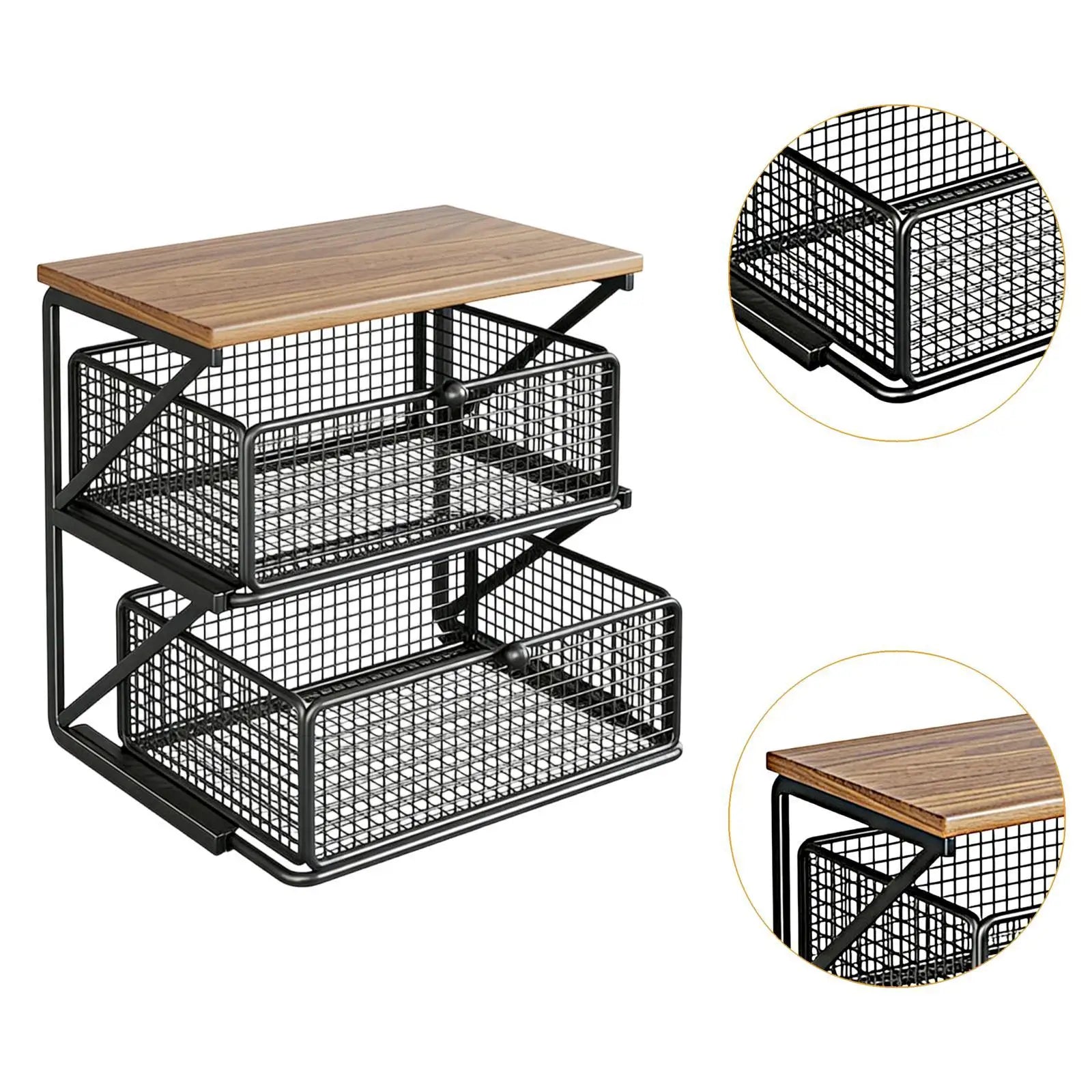 Ironwood Kitchen Counter Shelf Organizer with Drawer Storage