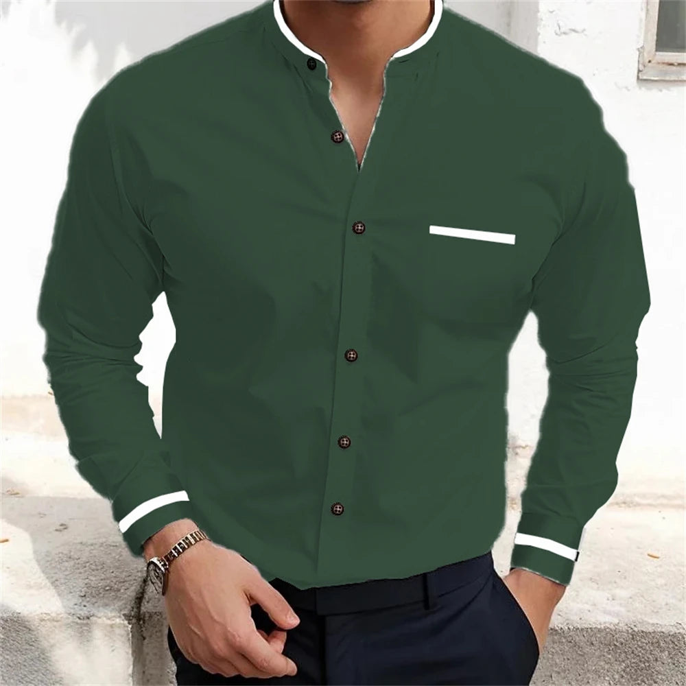 Men's Casual Long Sleeve Shirts in Solid Colors for Everyday Wear