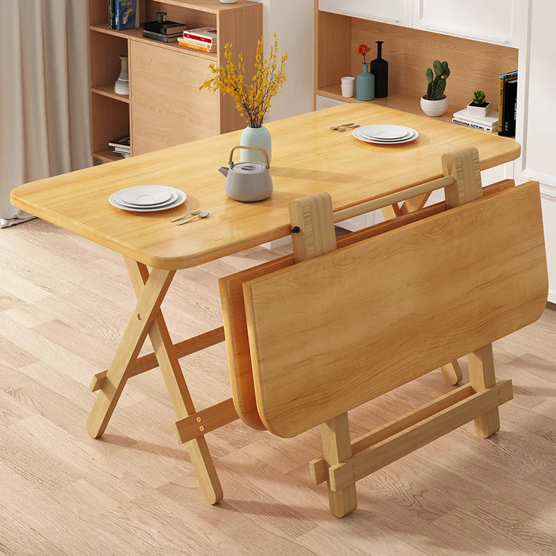 Solid Wood Foldable Dining Table for Small Spaces