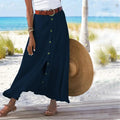 Cotton A-Line Long Skirt for Women by owner girl
