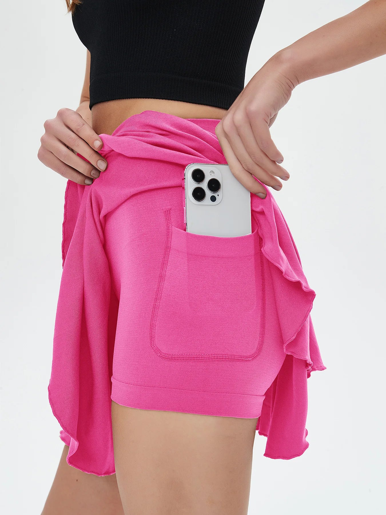 CZGUKE Women Tennis Skirt with Built-In Shorts in Nylon