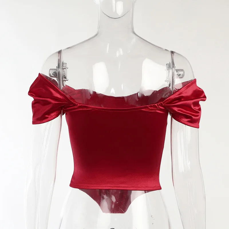 Elegant Women’s Bustier Top in Solid Polyester for Summer