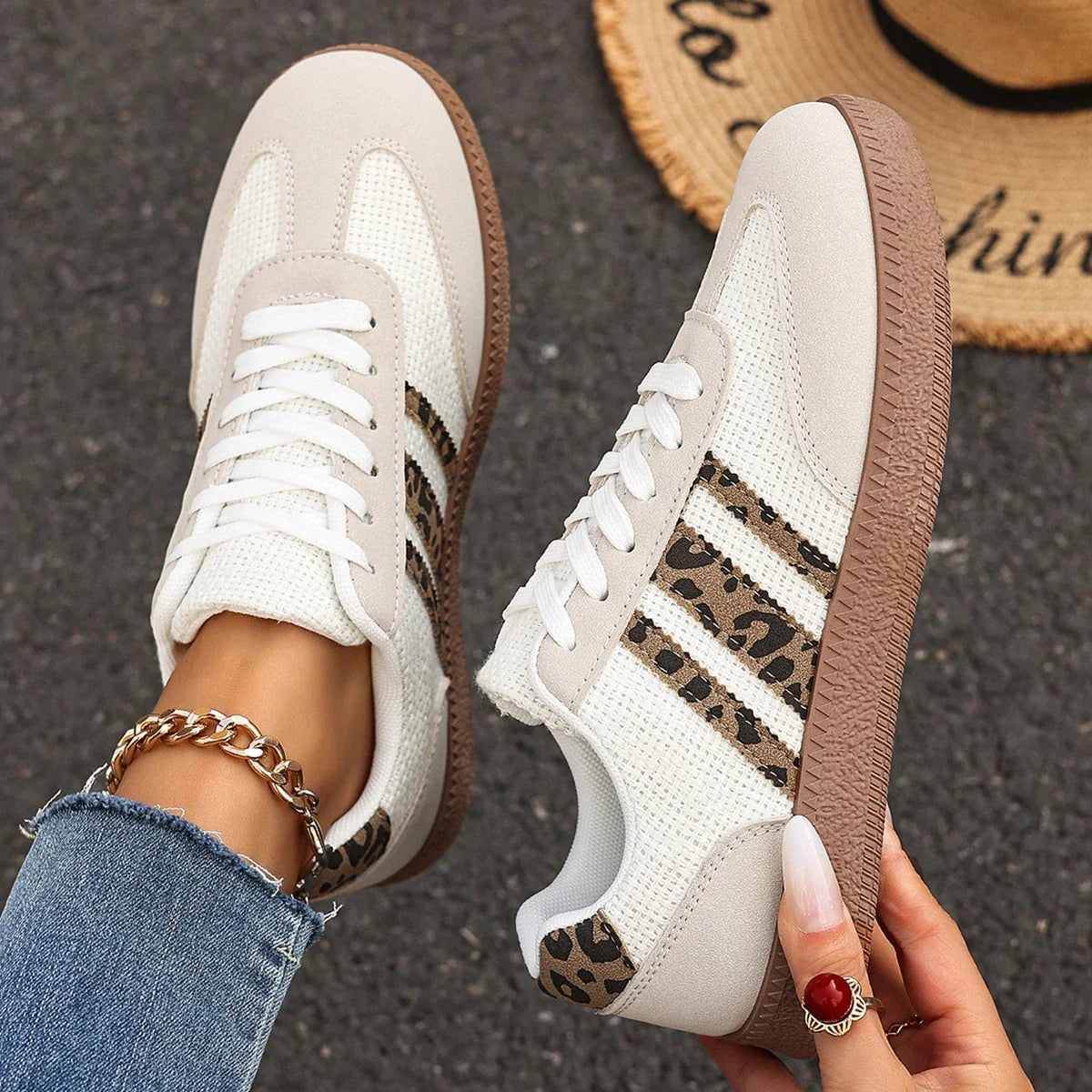 MALEY LifeStyle Women's Casual Lace Up Sneakers in PU